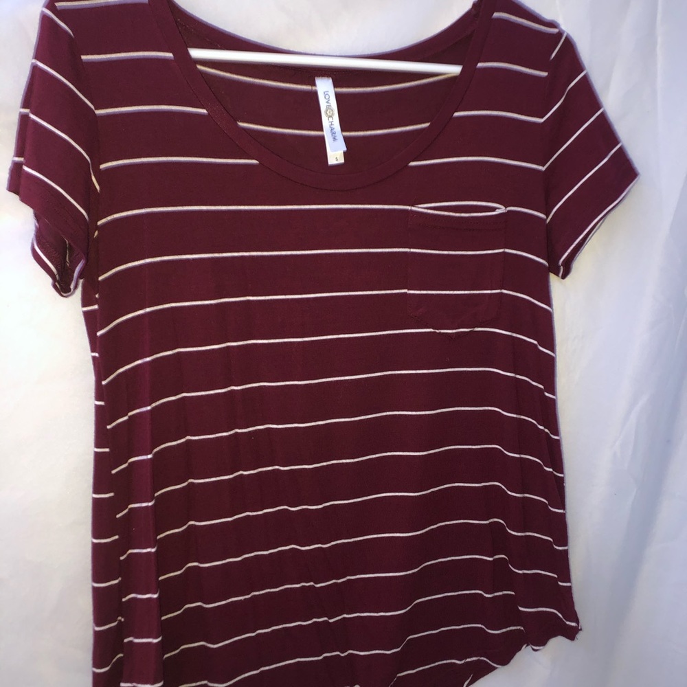 Maroon/White Strap Shirt